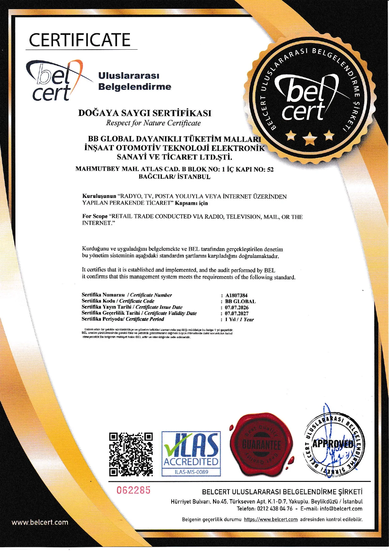 Blackbox.tr Sertifikası 0003