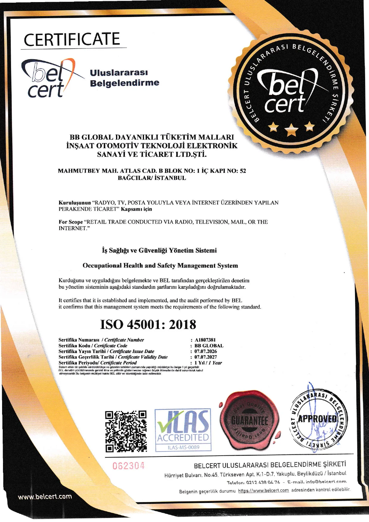 ISO Sertifikası