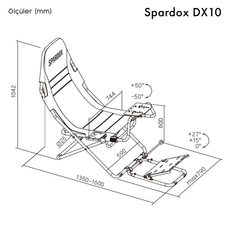 Spardox DX10 Katlanabilir Yarış Simülatörü Kokpiti 4