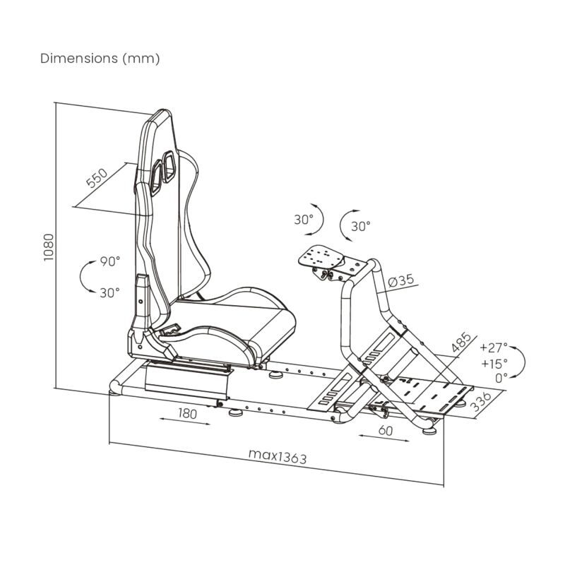 Spardox GTE RaceFit GT Simracing Cockpit Koltuk Dahil 5